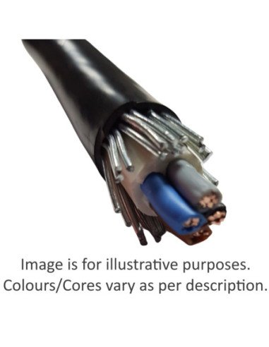 1.5mm² 7 CORE STEEL WIRE ARMOURED (SWA) CABLE BLACK PVC