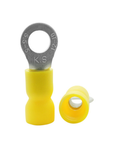 INSULATED YELLOW RING TERMINAL 5.0mm STUD x 9.5mm WIDE