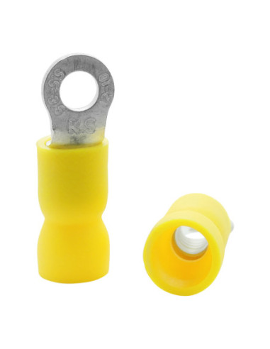 INSULATED YELLOW RING TERMINAL 3.5mm STUD x 7.2mm WIDE