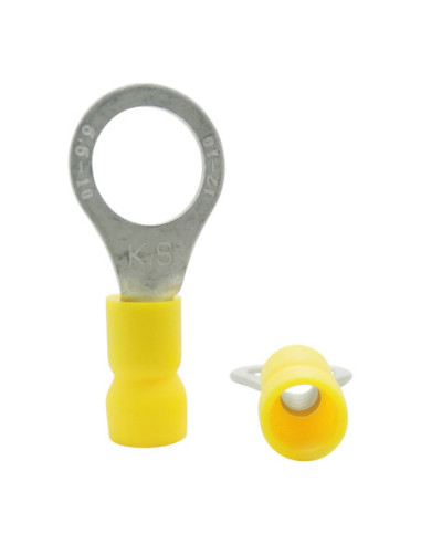 INSULATED YELLOW RING TERMINAL 10.0mm STUD x 15.0mm WIDE