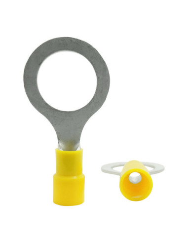 INSULATED YELLOW RING TERMINAL 14.0mm STUD x 22.0mm WIDE