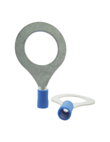 INSULATED BLUE RING TERMINAL 16.0mm STUD x 27.0mm WIDE