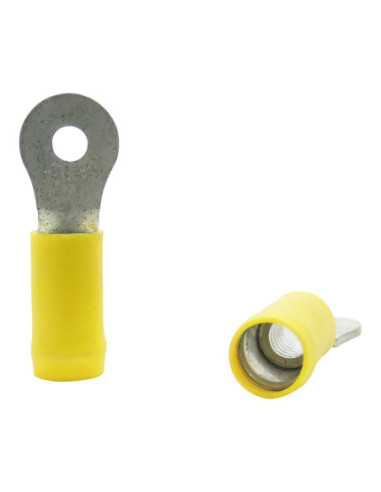 INSULATED YELLOW RING TERMINAL 3.0mm STUD x 9.0mm WIDE