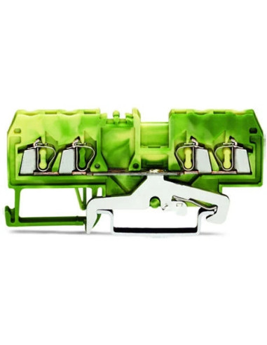 2.5mm² 4-Conductor Earth Terminal Block Green Yellow for 35x15/35x7.5mm DIN Rail