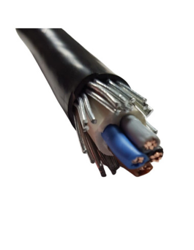 6.0mm² 4 CORE STEEL WIRE ARMOURED (SWA) CABLE BLACK SHEATH