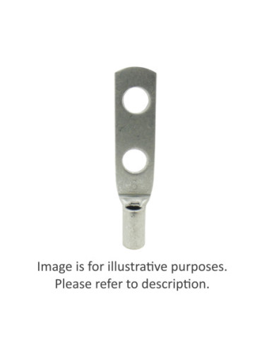10mm² COPPER TUBE TERMINAL with 2 x M8 HOLES and LONG PALM