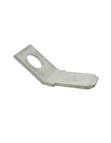 6.35mm x 0.8mm 45° UNINSULATED TIN PLATED BRASS TAB TERMINAL M5 HOLE