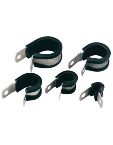 RUBBER LINED ALUMINIUM P-CLIP 9.5mm ID