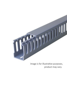 120mm(W) x 60mm(H) OPEN SLOT 8mm GREY PVC TRUNKING 8 x 2m (16m)