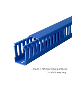 25mm(W) x 30mm(H) OPEN SLOT 8mm BLUE PVC TRUNKING 18 x 2m (36m)