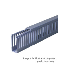 120mm(W) x 60mm(H) NARROW OPEN SLOT 4mm GREY PVC TRUNKING 8 x 2m (16m)