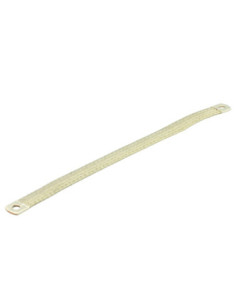 300MM LONG TINNED COPPER BRAIDED GROUND STRAP 21MM WIDE WITH M10 HOLE BOTH ENDS