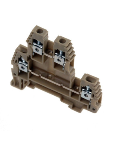 4mm² Double Deck Through Terminal Block Biege