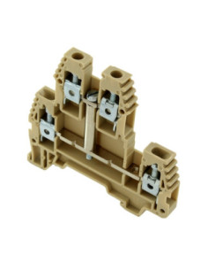 4mm² Double Deck Terminal Block with Link Beige