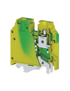 16mm² 2-Conductor Earth Terminal Block Green Yellow