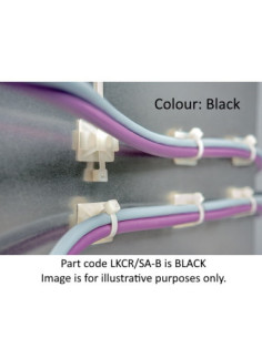 20mm x 14mm CABLE TIE BASE SELF ADHESIVE & SCREW FIX Max 3.5mm Tie Width BLACK
