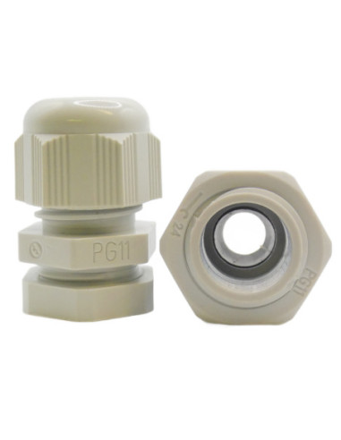 PG11-DG GREY NYLON CABLE GLAND and LOCK NUT (GLAND ENP350PG11LG)