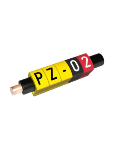 PZ2 STRAIGHT CUT CABLE MARKER COLOUR CODE NUMBER 0 BLACK