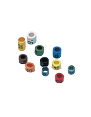 SILICONE CABLE MARKER 3.0mm ID x L:5mm BLACK ON YELLOW LETTER X