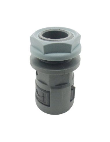 12mm NYLON CONDUIT STRAIGHT FITTING M16 THREAD GREY IP66