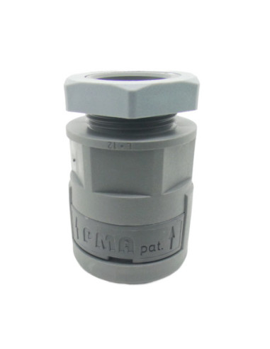 25mm NYLON CONDUIT STRAIGHT FITTING M25 THREAD GREY IP66