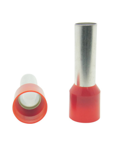 35mm² Cable Size RED CORD END FERRULE 25mm Pin Length