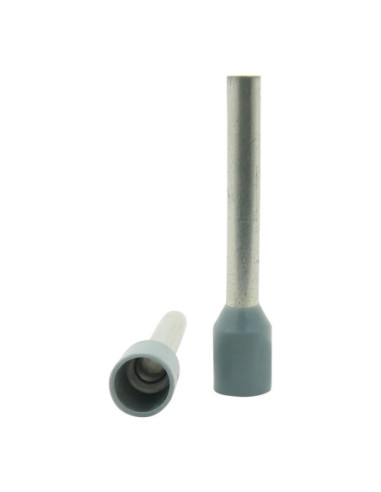 2.5mm² Cable Size GREY CORD END FERRULE 18mm Pin Length