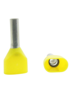 1.0mm² Cable Size YELLOW DUAL ENTRY CORD END FERRULE L:8mm Pin