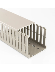 125mm(W) x 75mm(H) OPEN SLOT 8mm GREY PVC TRUNKING 4 x 2m (8m)