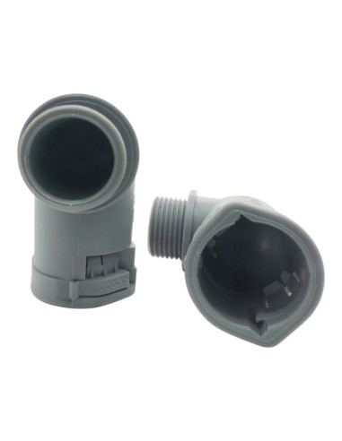 M20 NYLON CONDUIT 90° ELBOW FITTING M16 THREAD GREY