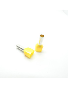 6.0mm² Cable Size YELLOW DUAL ENTRY CORD END FERRULE 12mm Pin