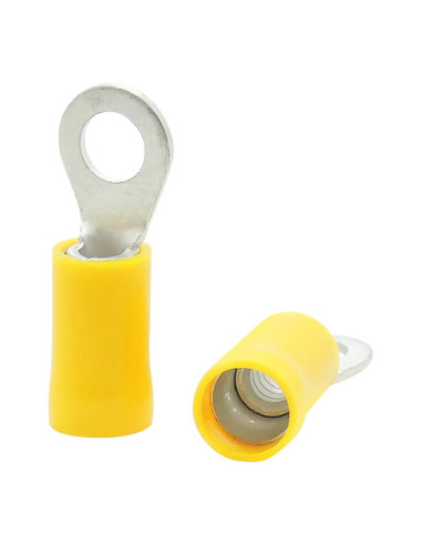 INSULATED YELLOW RING TERMINAL 5.0mm STUD x 9.5mm WIDE
