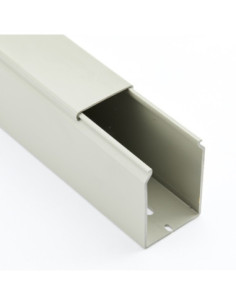 100mm(W) x 50mm(H) SOLID WALL GREY PVC TRUNKING 4 x 2m (8m)