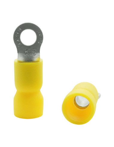 INSULATED YELLOW RING TERMINAL 3.0mm STUD x 7.2mm WIDE