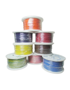 UL1061 24AWG HOOK-UP WIRE MAX 80°C RED WITH BLUE STRIPE