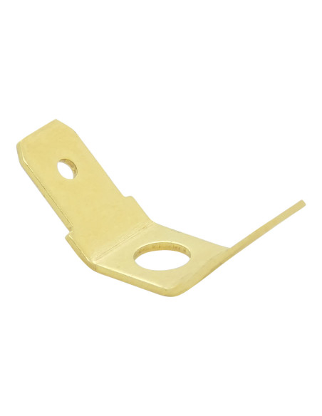 6.35mm x 0.8mm 45° UNINSULATED BRASS PCB TAB TERMINAL M4 HOLE