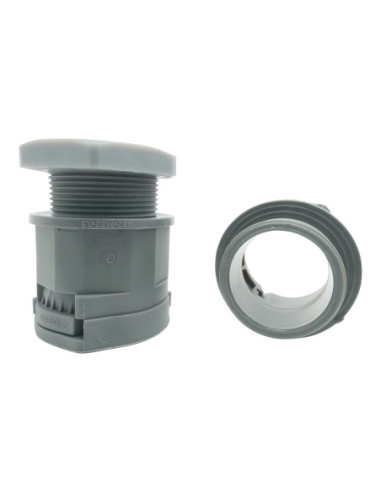 32mm NYLON CONDUIT STRAIGHT FITTING M32 THREAD GREY PMASmart