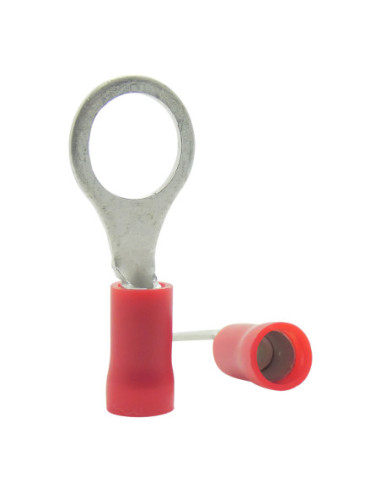 INSULATED RED RING TERMINAL 8.0mm STUD x 12.0mm WIDE