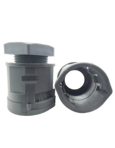 25mm NYLON CONDUIT STRAIGHT FITTING M25 THREAD GREY PMASmart