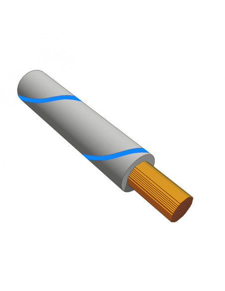1.0mm² TRI RATED CABLE GREY WITH BLUE STRIPE PVC SHEATH TEMP 105°C