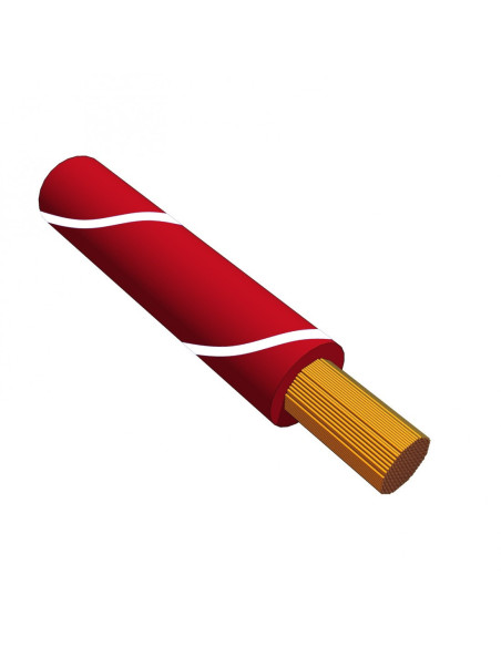 1.0mm² TRI RATED CABLE RED WITH WHITE STRIPE PVC SHEATH TEMP 105°C