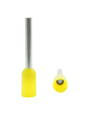 1.0mm² Cable Size YELLOW CORD END FERRULE 12mm Pin Length