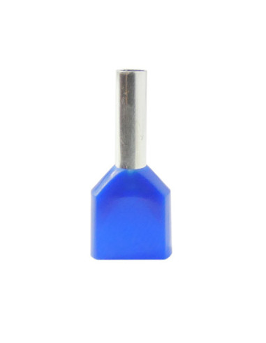 2.5mm² Cable Size BLUE DUAL ENTRY CORD END FERRULE L:10mm Pin