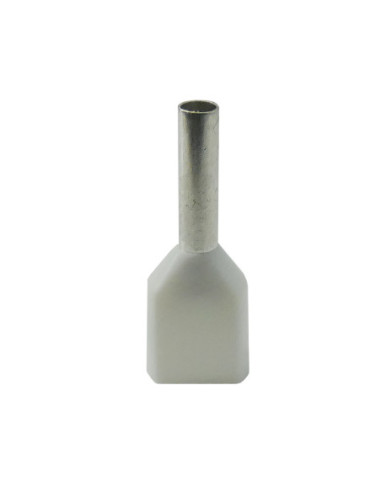 0.75mm² Cable Size WHITE DUAL ENTRY CORD END FERRULE L:8mm Pin