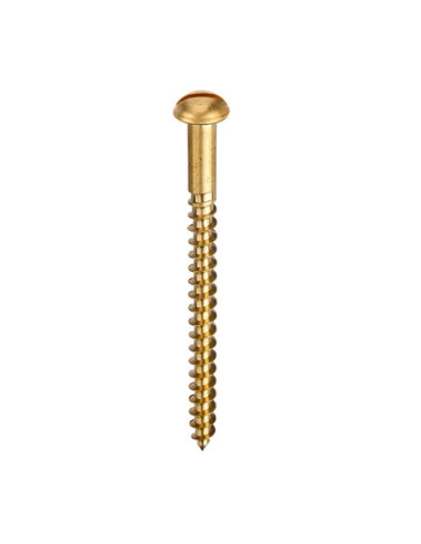 WOOD SCREWS SLOTTED ROUND HEAD BRASS 8G X 2.1/2 (4.0 X 65MM)