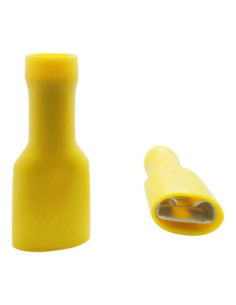 9.5mm FULLY INSULATED YELLOW PUSH-ON FITS 1.2mm TAB