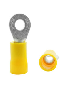 INSULATED YELLOW RING TERMINAL 4.0mm STUD x 9.5mm WIDE