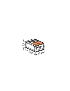 Compact Splicing Lever Connector 2-Conductor Max 4mm² Transparent Housing WAGO 2