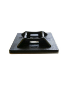 28mm x 28mm CABLE TIE BASE SELF ADHESIVE & SCREW FIX Max 4.8mm Tie Width BLACK