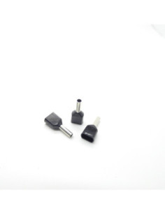 1.5mm² Cable Size BLACK DUAL ENTRY CORD END FERRULE 12mm Pin Length